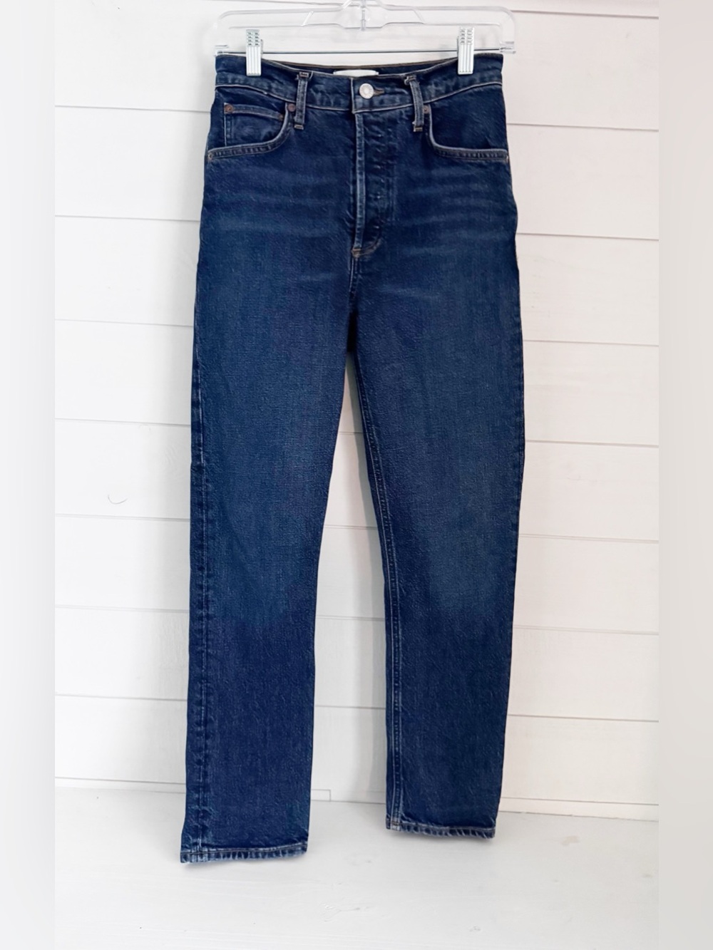 Agolde Dark Blue RILEY Straight-Leg Jeans